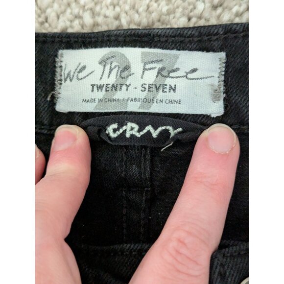 Free People We The Free CRVY Black Straight Leg Denim Jeans Size 6 - Picture 8 of 8